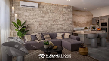 very modern decore with awall of stone-best decorative accessories