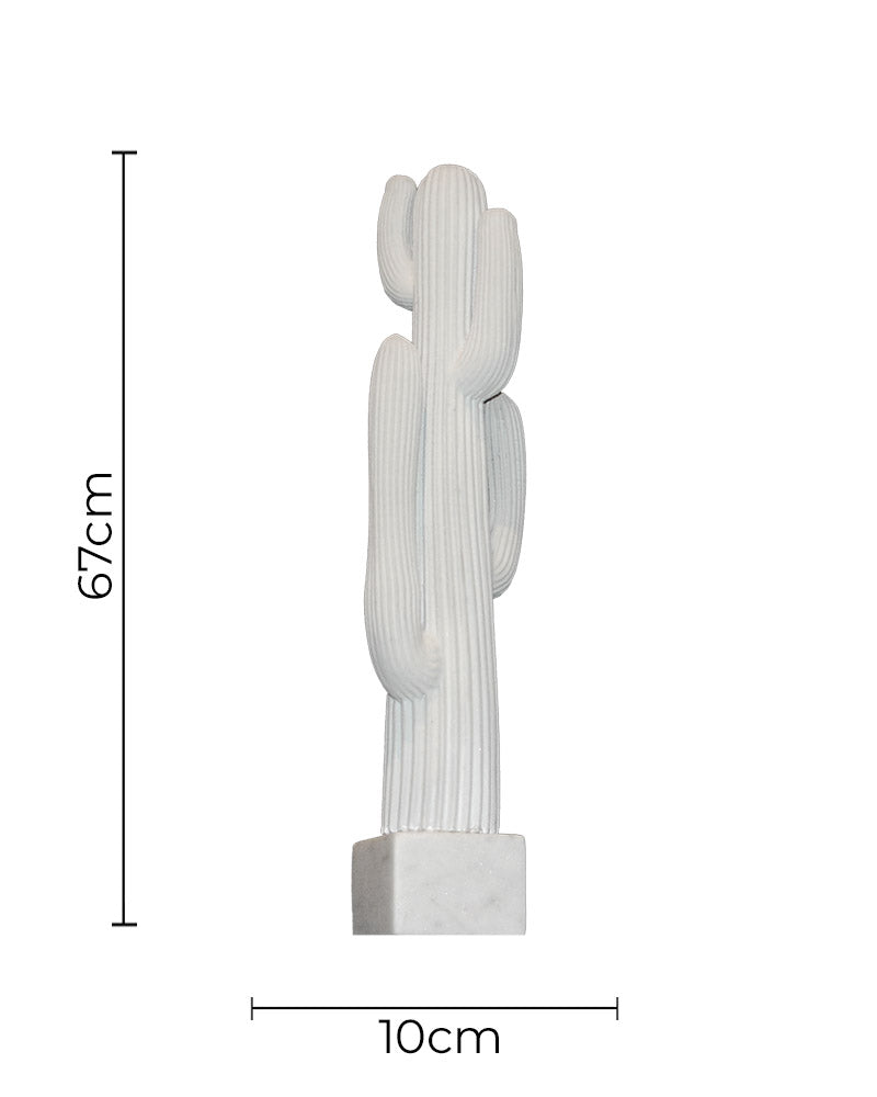 White Large Cactus Statue