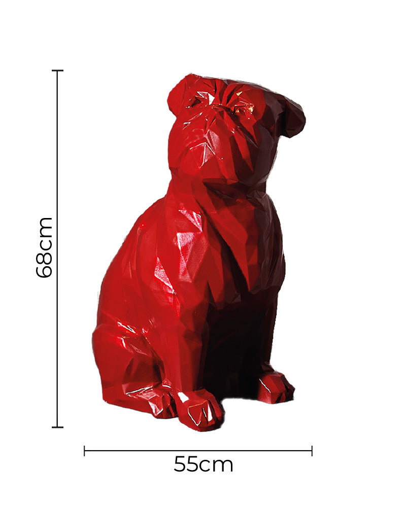 Dark Red Dog statue